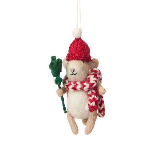 Mistletoe Mouse Christmas Ornament