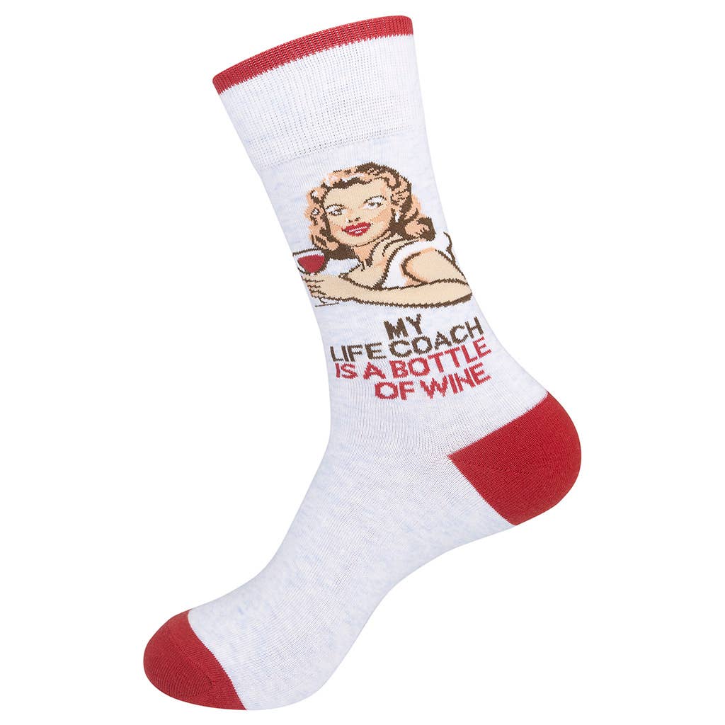 My Life Coach Is A Bottle Of Wine Socks