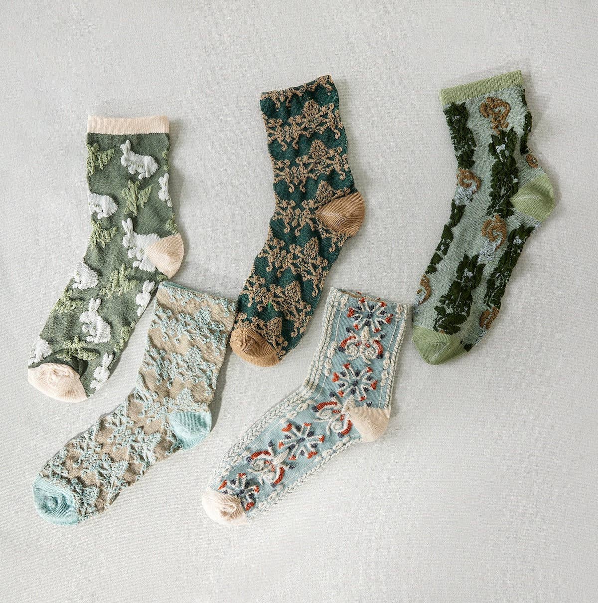 Rufia - Retro Embossed Women's Socks