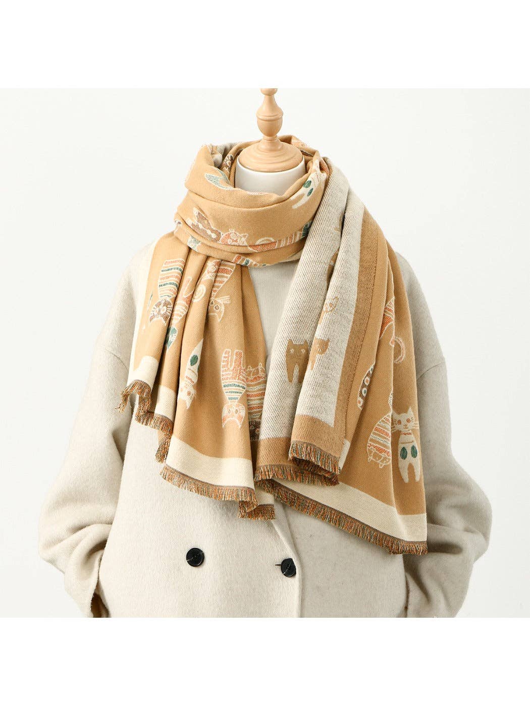 Scarvii - Fashionable Cat Print Winter Scarf