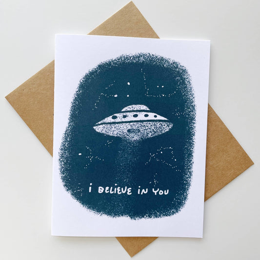 'I Believe in You UFO' Encouragement and Motivational Card