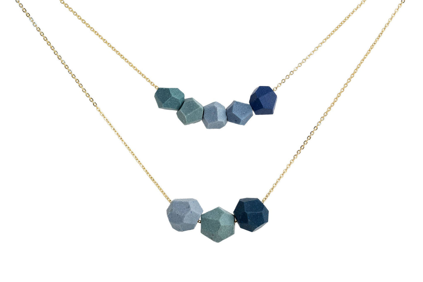 Faceted Cluster Necklace (cool color-way)