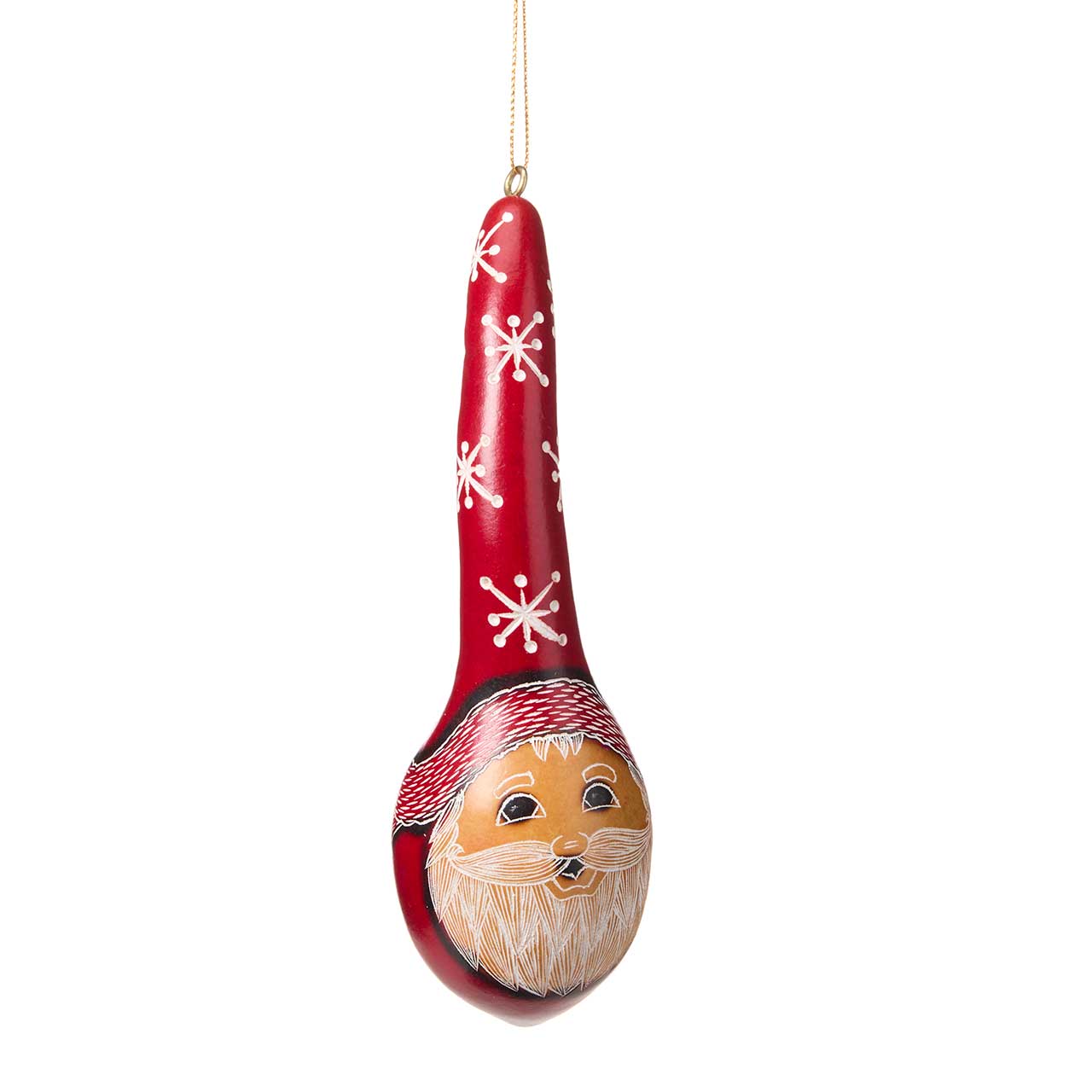 Festive Santa Gourd Christmas Ornament