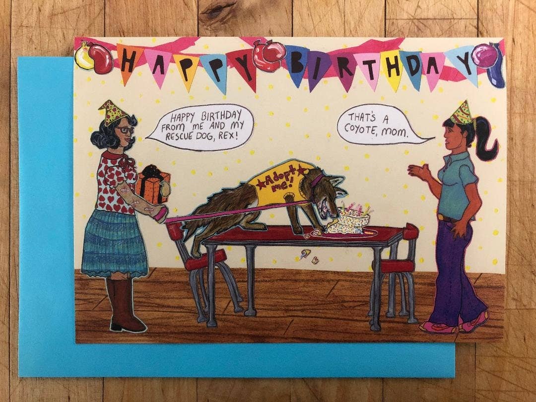 Coyote Birthday Card