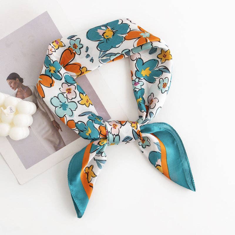 Cute Floral Square Scarf