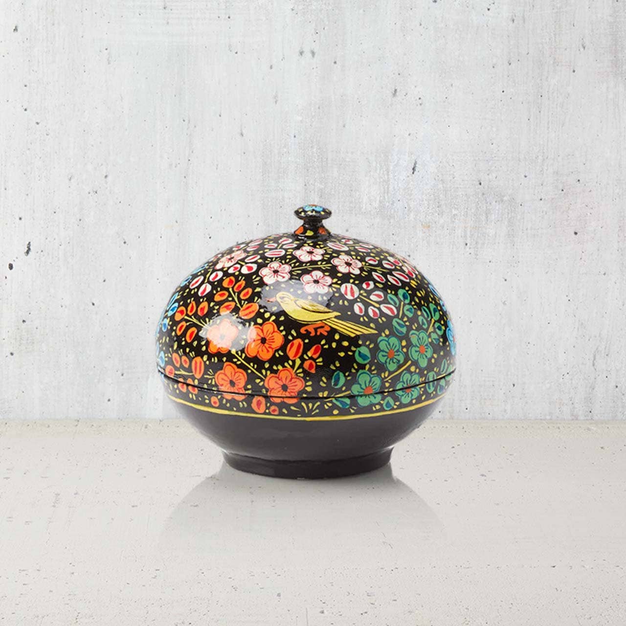 Midnight Garden Handpainted Lidded Jewelry Box