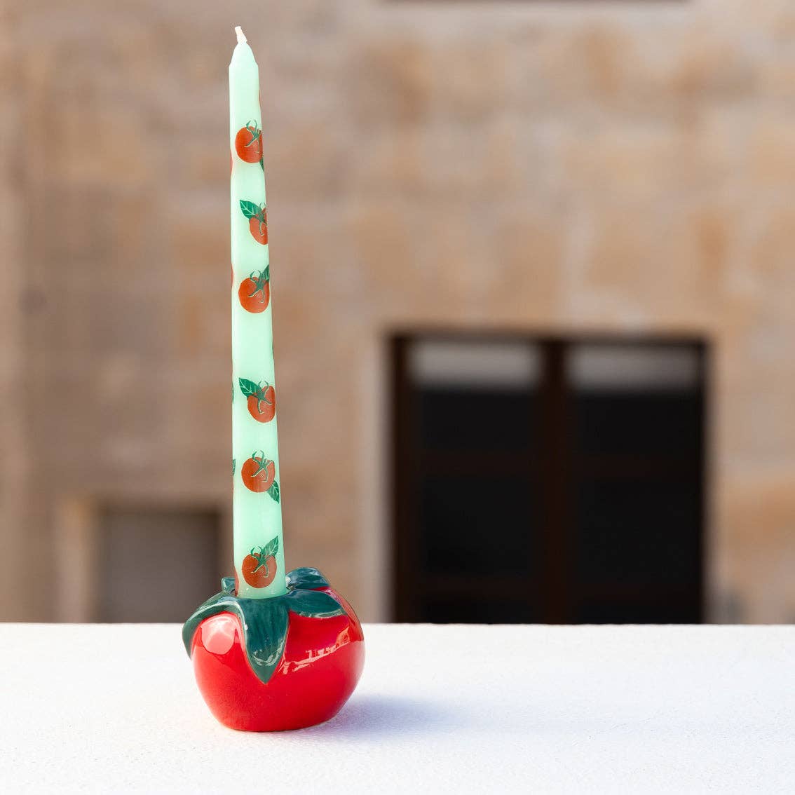 Tomato Taper Dinner Candles 2 Pack