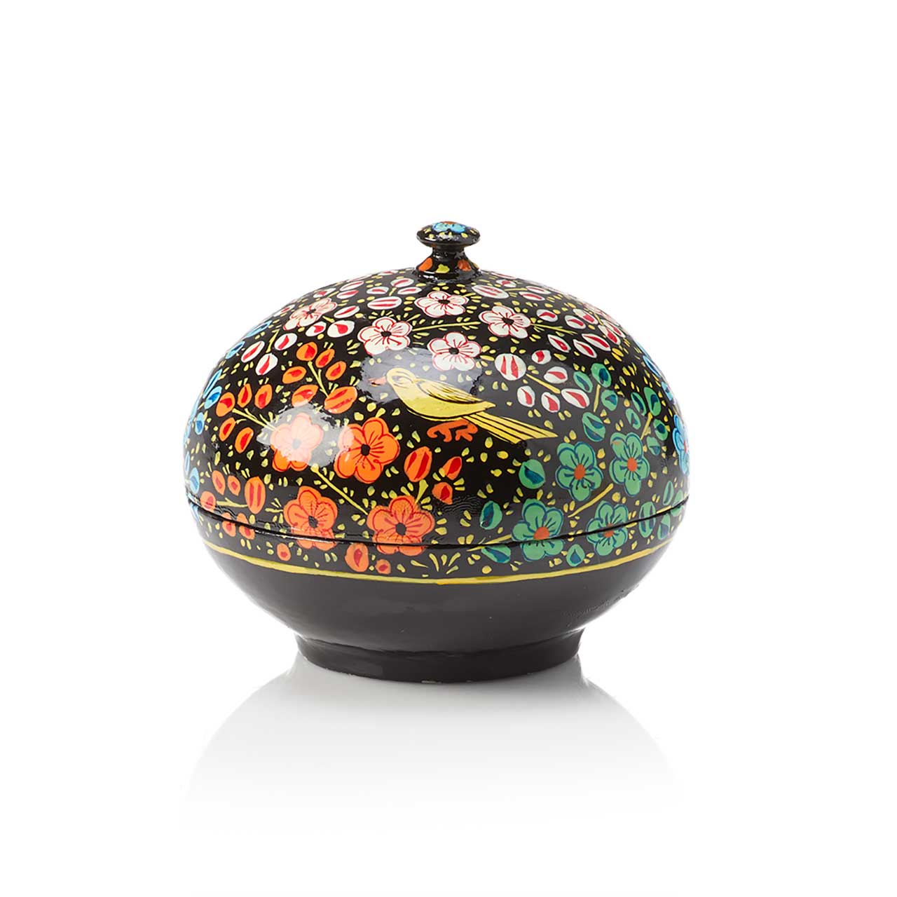 Midnight Garden Handpainted Lidded Jewelry Box
