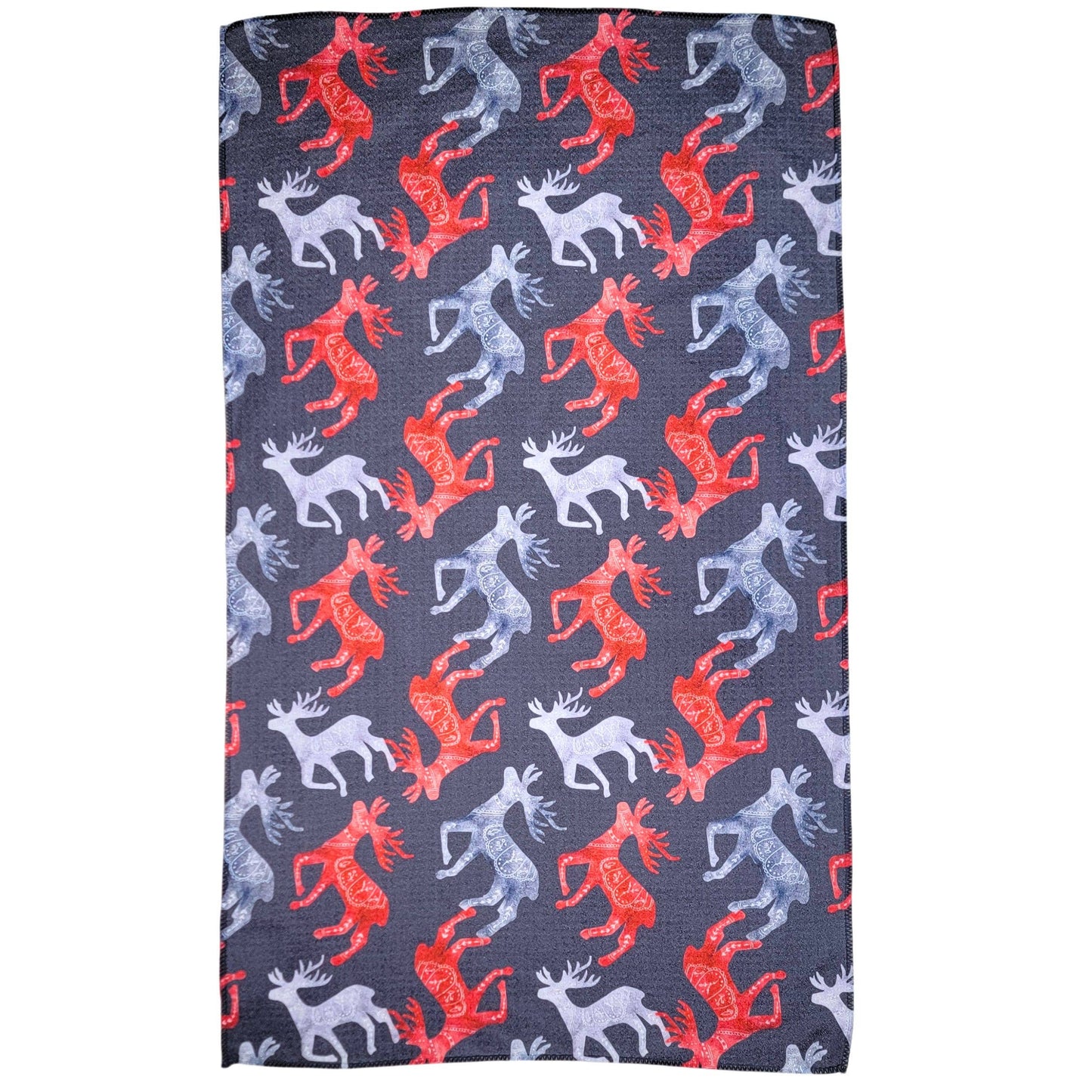 Nordic Christmas Pattern - Holiday Decor Waffle Tea Towels