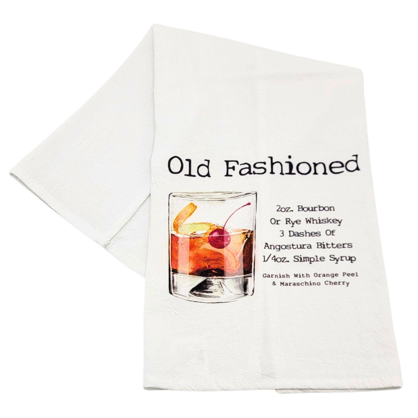 Old Fashioned Cocktail Bar Towel - Driftless Tea Towels