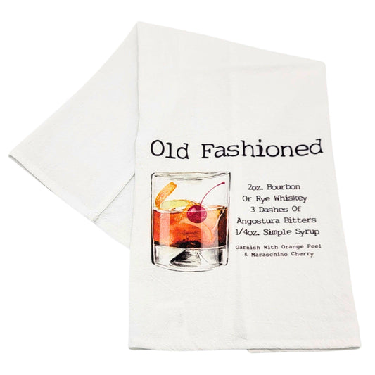 Old Fashioned Cocktail Bar Towel - Driftless Tea Towels