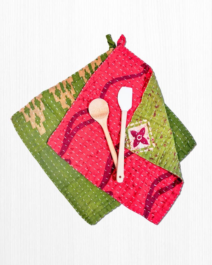 Kantha Dish Cloth | Christmas
