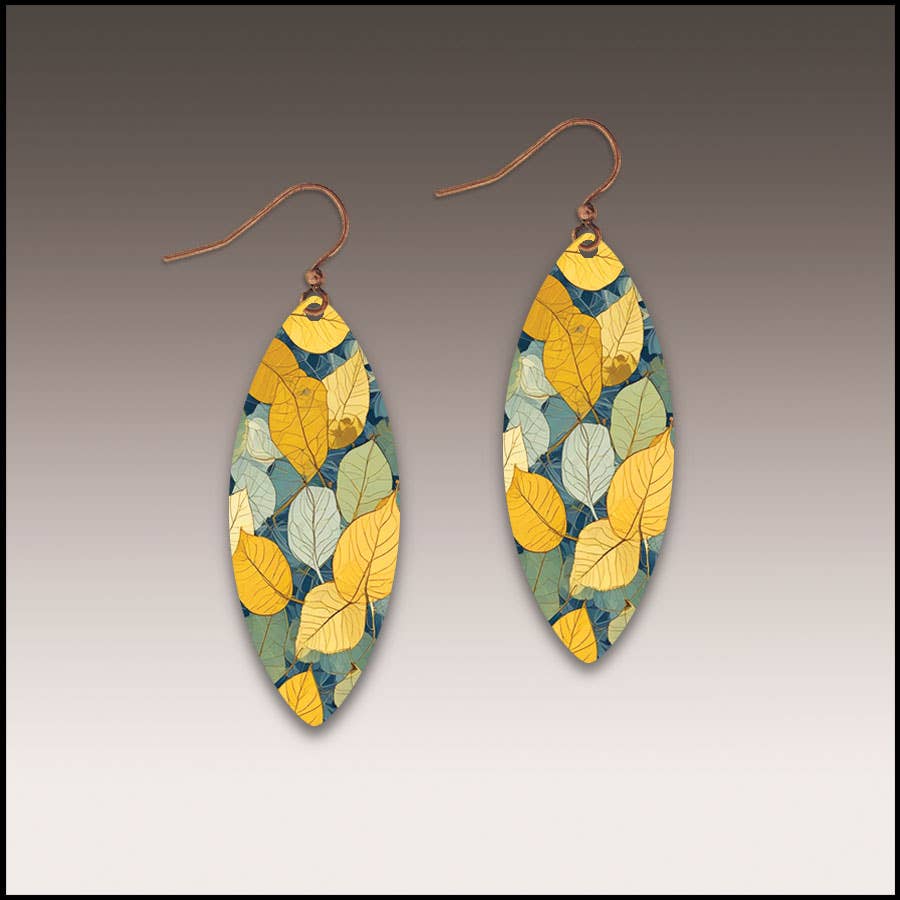 Forest Floor Leaf Point Handmade Earrings