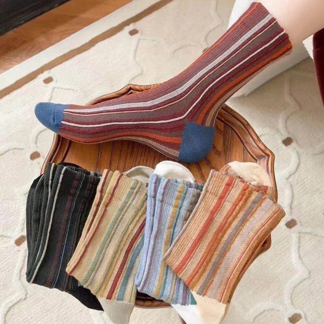 Rufia - Bohemian Colorblock Striped Socks