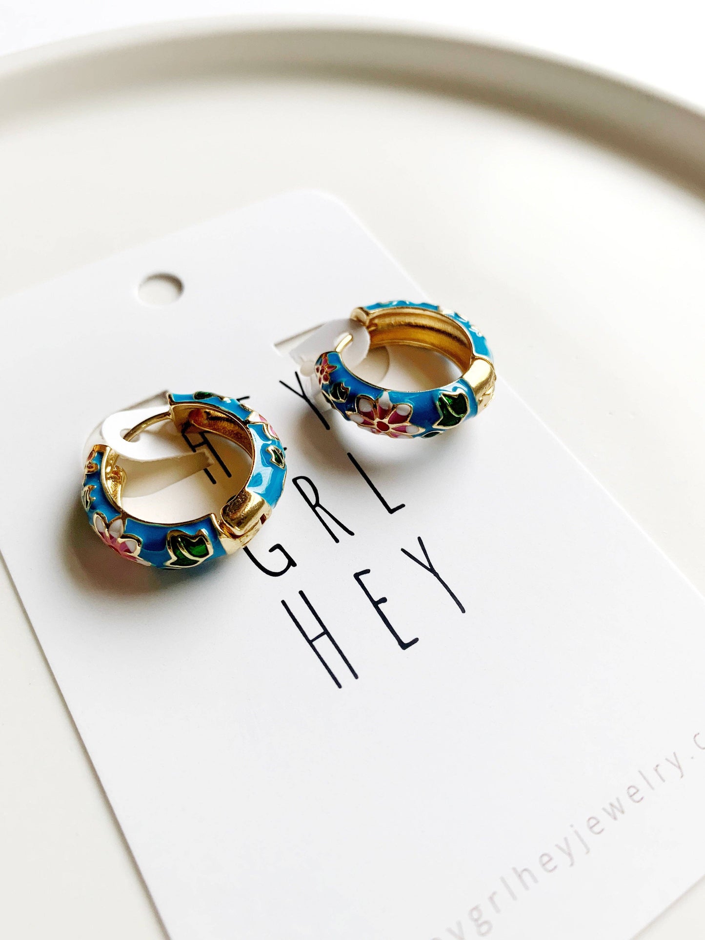 Enamel Hoop Earrings