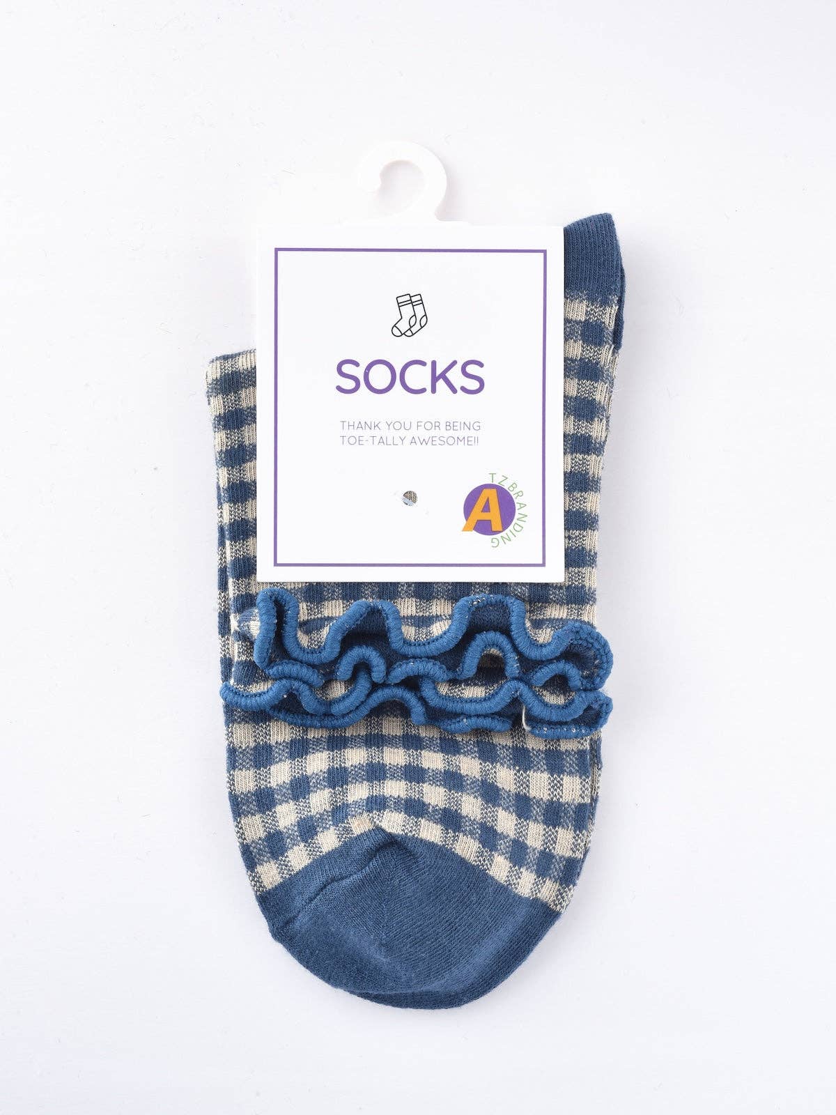 Rufia - Colorful Check Pattern Lace Socks