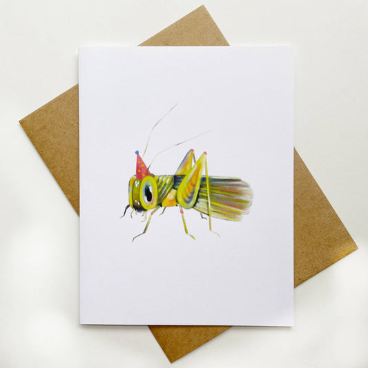 Birthday Bug Grasshopper Greeting Card | Nature bday card