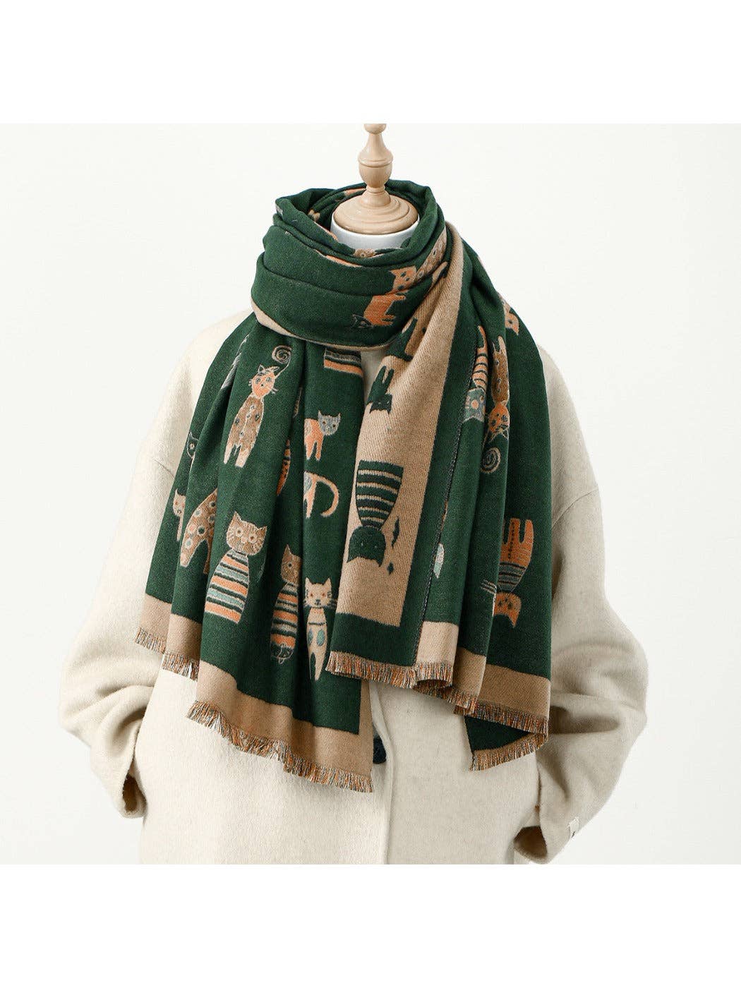 Scarvii - Fashionable Cat Print Winter Scarf