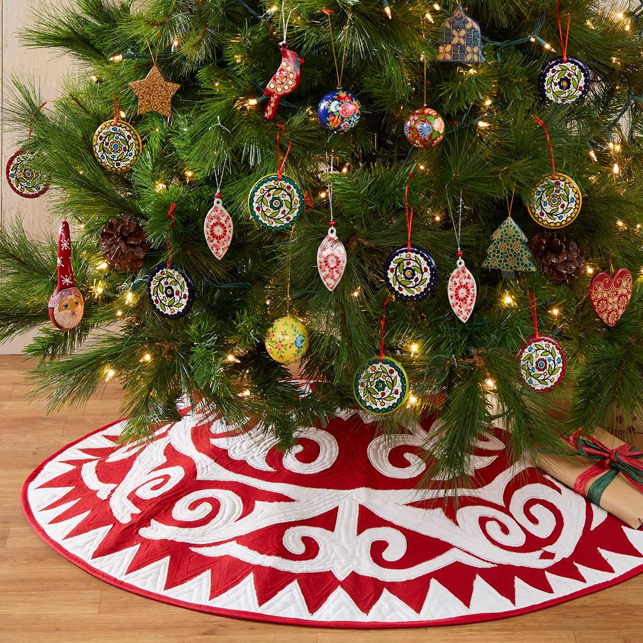 Festive Santa Gourd Christmas Ornament