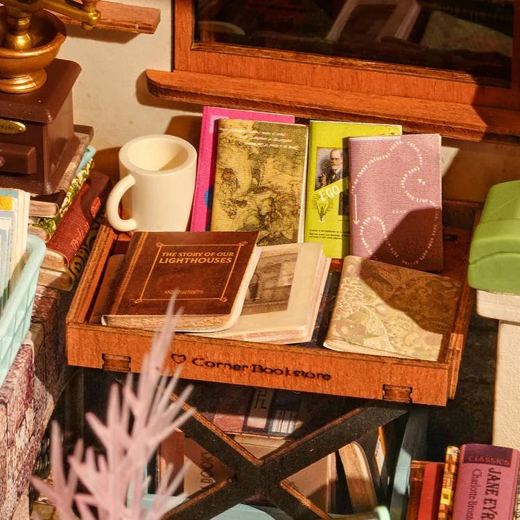 Corner Bookstore- DIY Miniature House Kit