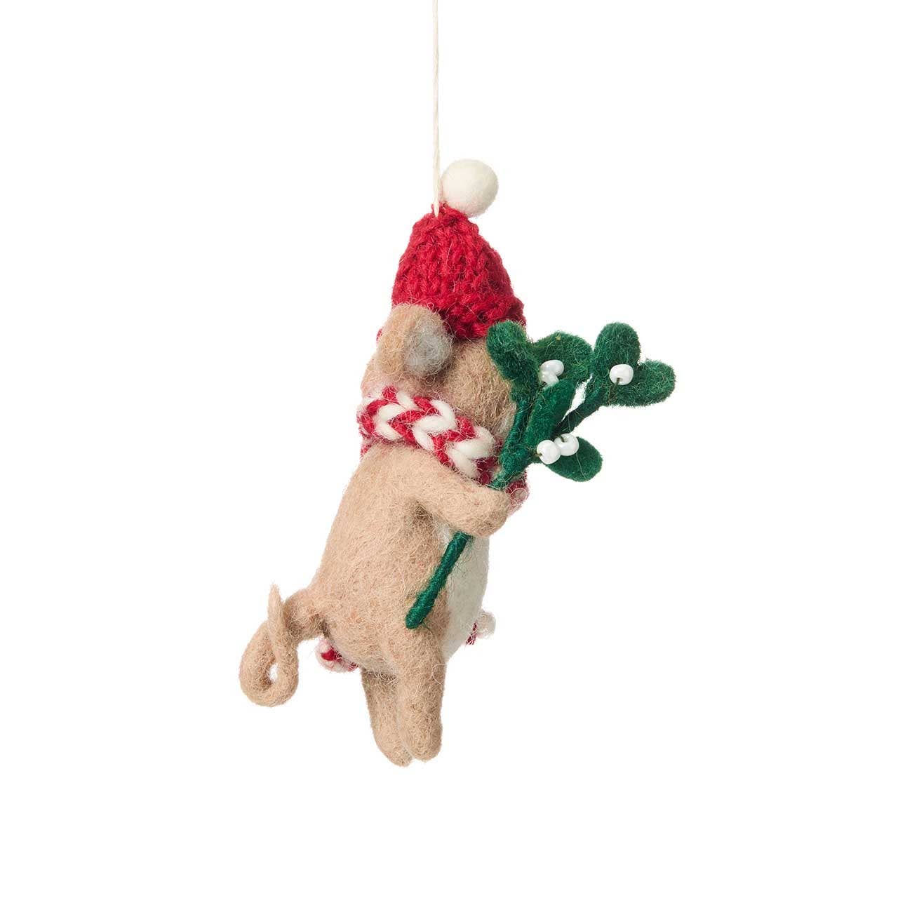 Mistletoe Mouse Christmas Ornament