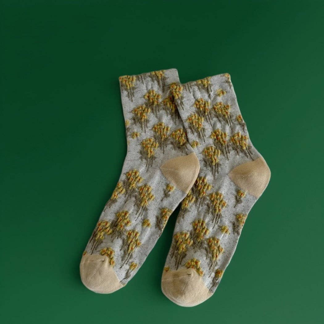 Rufia - Vintage Oil Painting Floral Socks