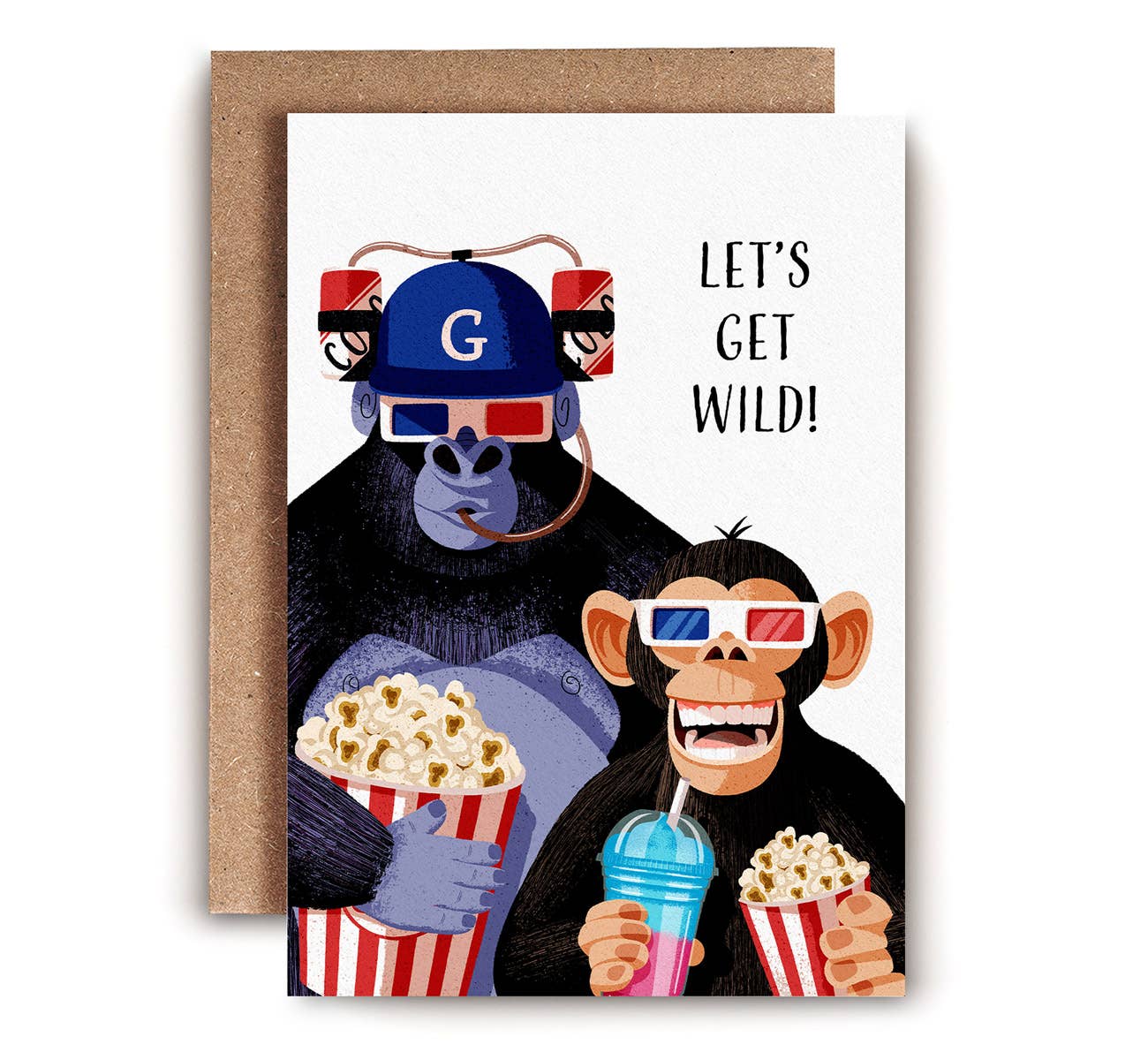 Two Monkeys Birthday Card | Cute Animal Birthday Card