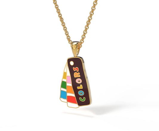 Color Swatch Book Pendant Necklace