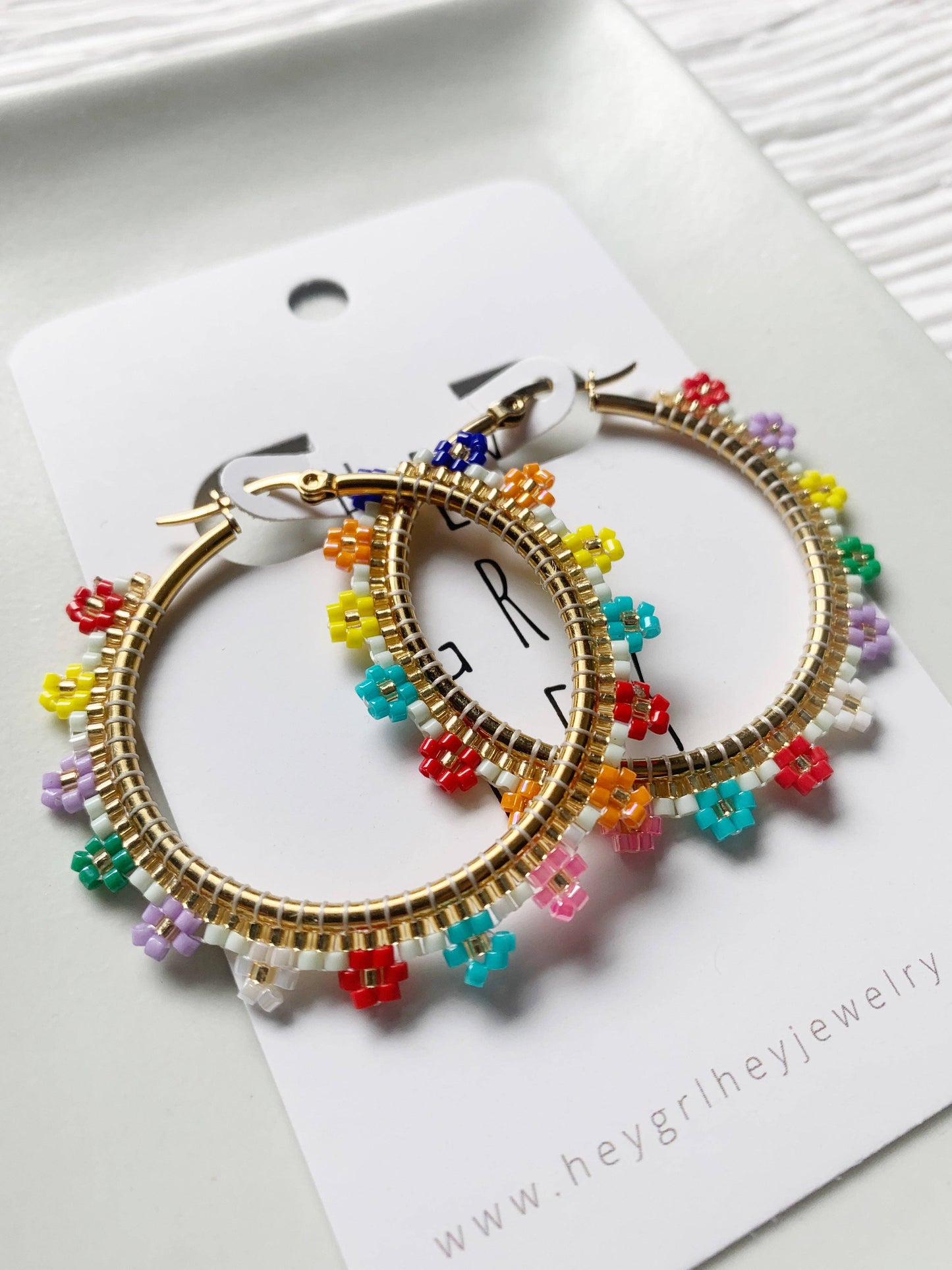 Beaded Hoop Earrings