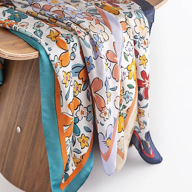Cute Floral Square Scarf
