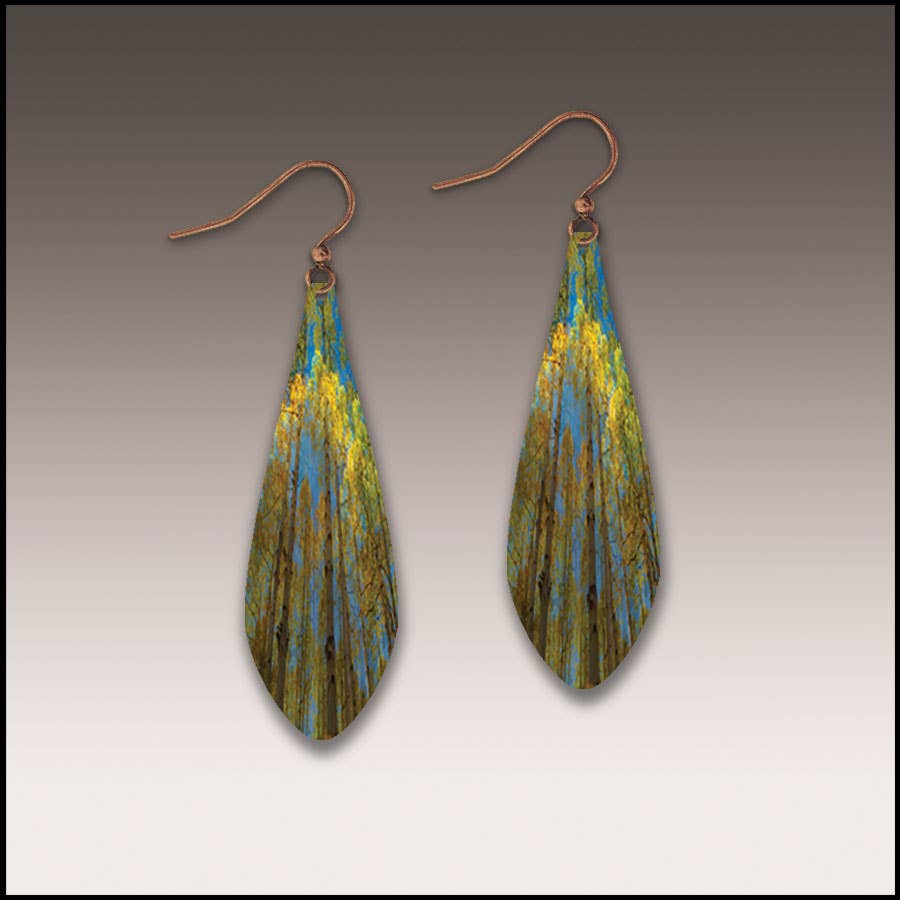 Bright Summer Aspen Nature Long Drop Earrings