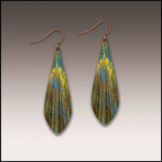 Bright Summer Aspen Nature Long Drop Earrings