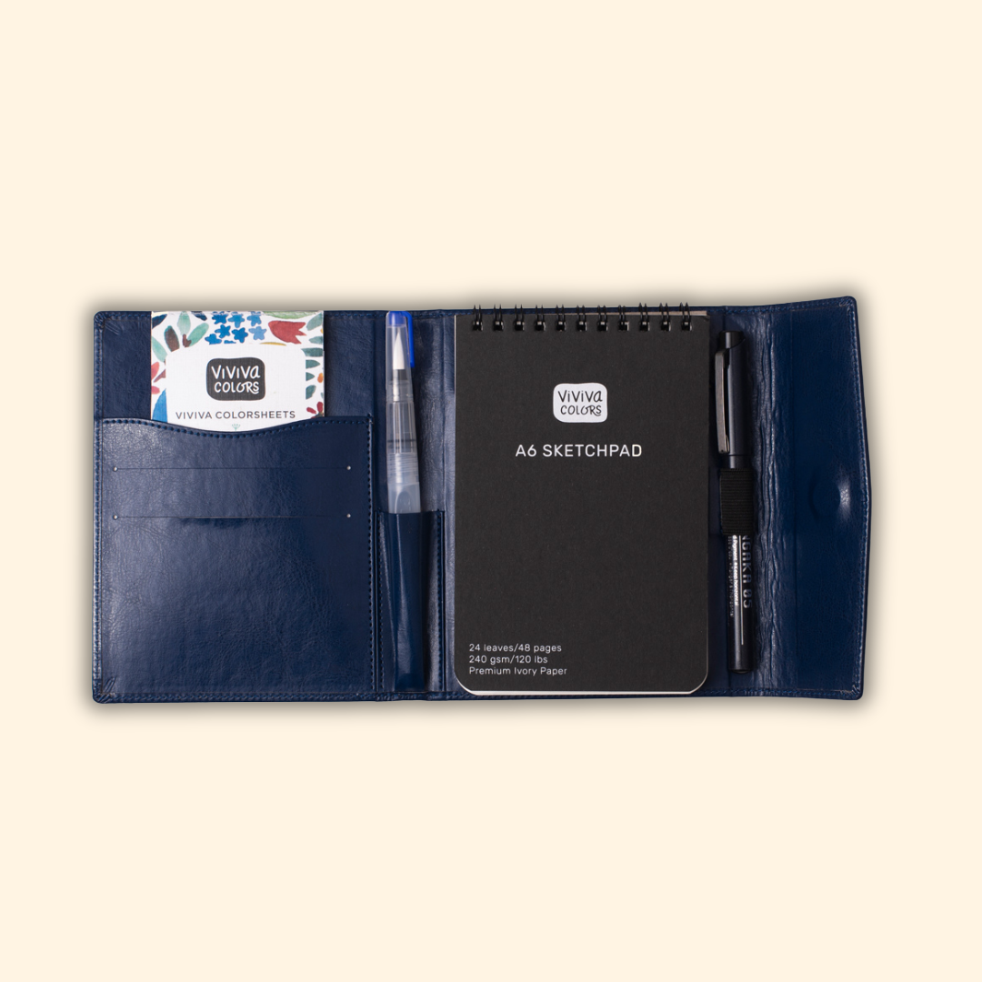 A5 Travel Paint Kit - Vegan Leather| Handcrafted| Portable