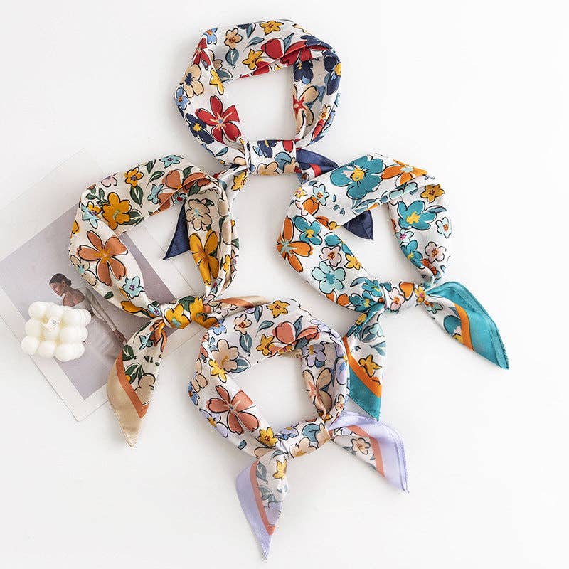 Cute Floral Square Scarf