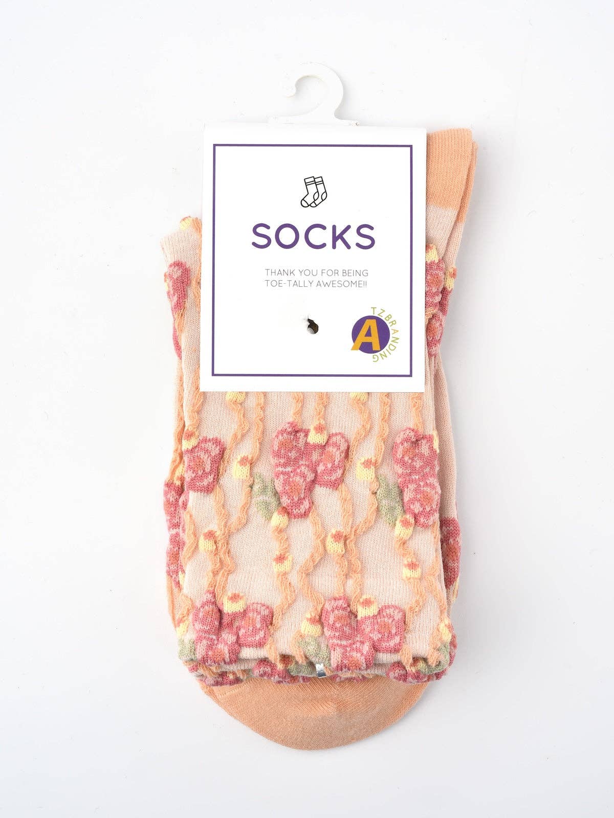 Rufia - Orange Embossed Women's Socks