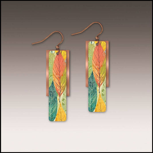Forest Block Copper Accent Multilayer Earrings