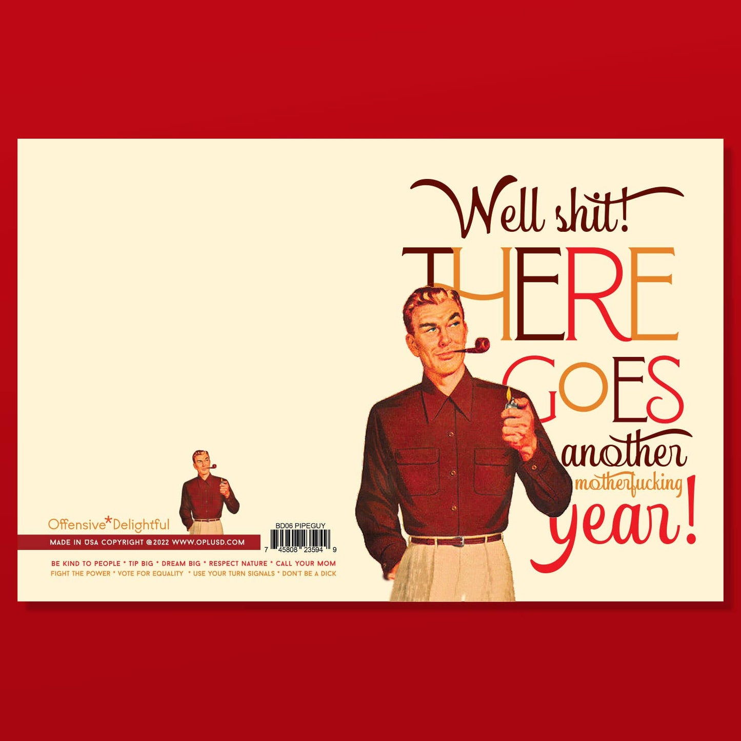 PIPE MAN holiday, birthday, new year card