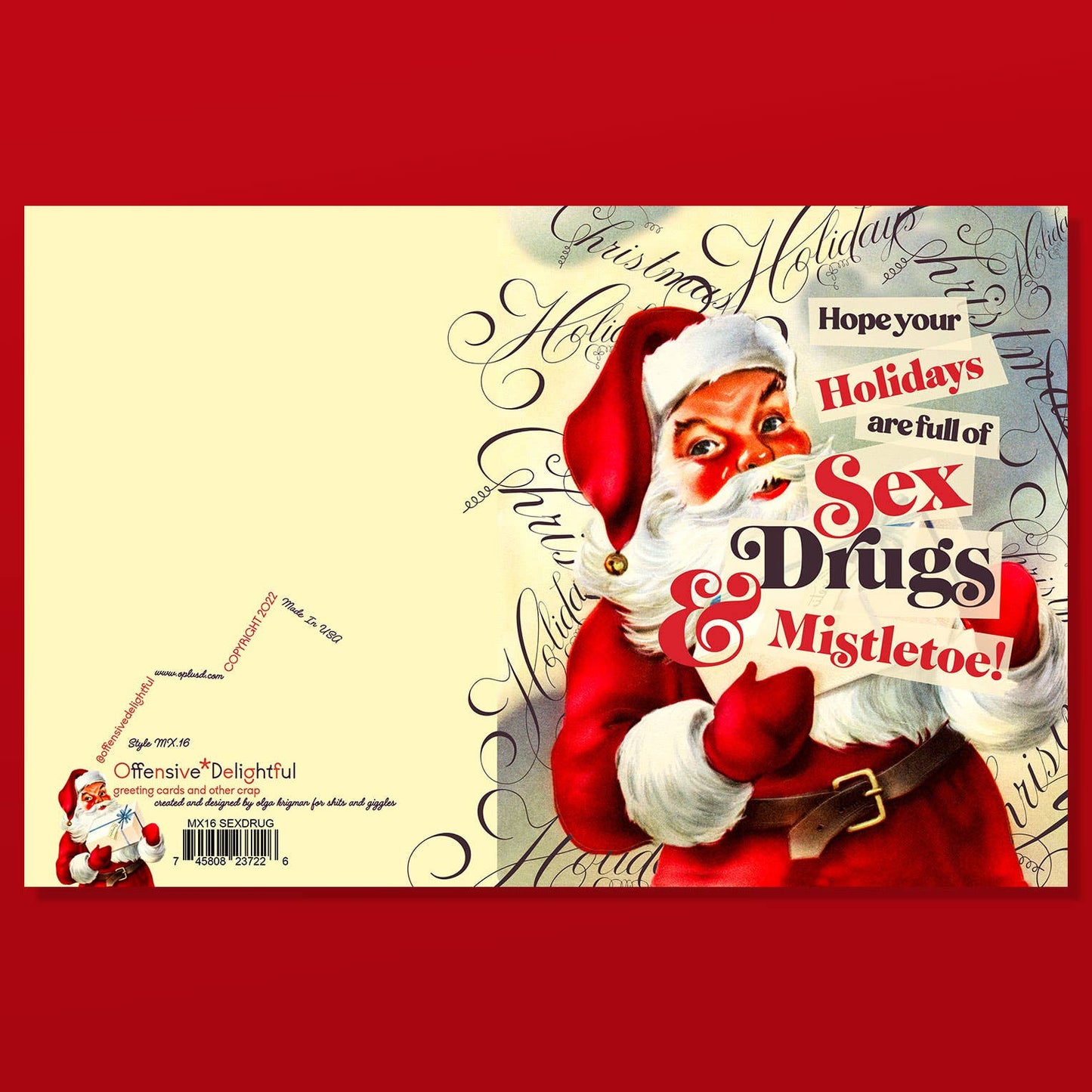 SEX+DRUGS+SANTA christmas card