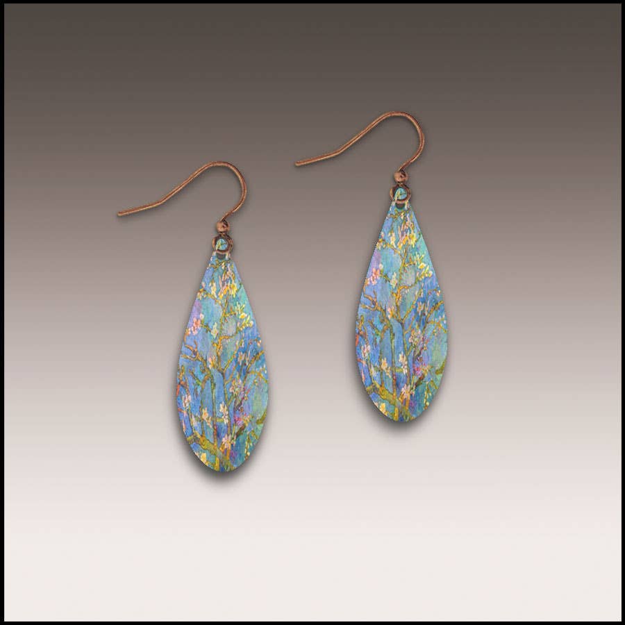 Almond Branches Dew Drop Handmade Earrings