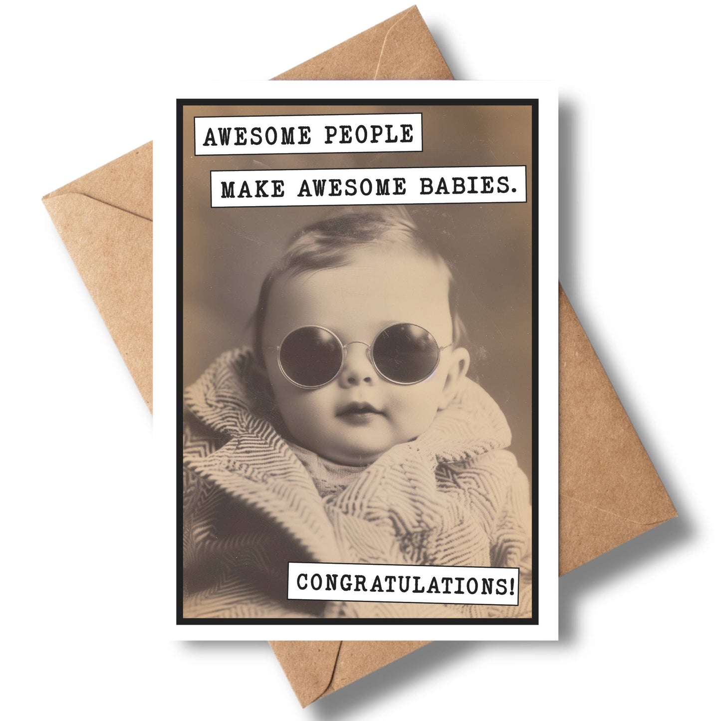 Funny Baby Shower Card, Baby Greeting Card