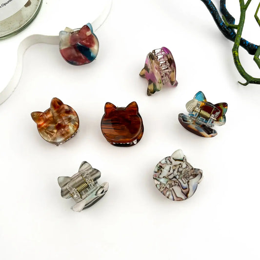Mini Cat Hair Claw – Cute Acetate Kitty Clip
