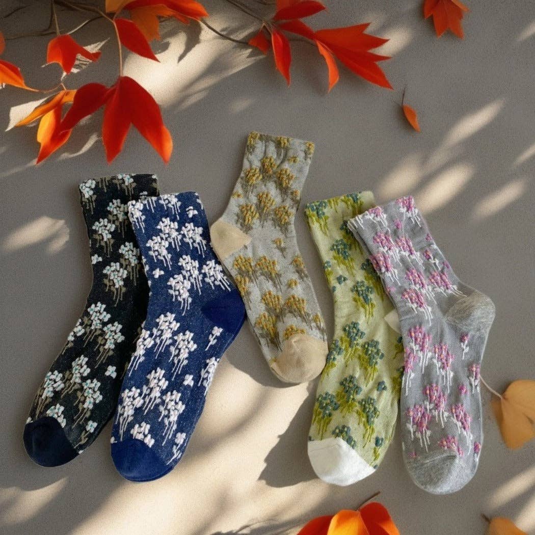 Rufia - Vintage Oil Painting Floral Socks