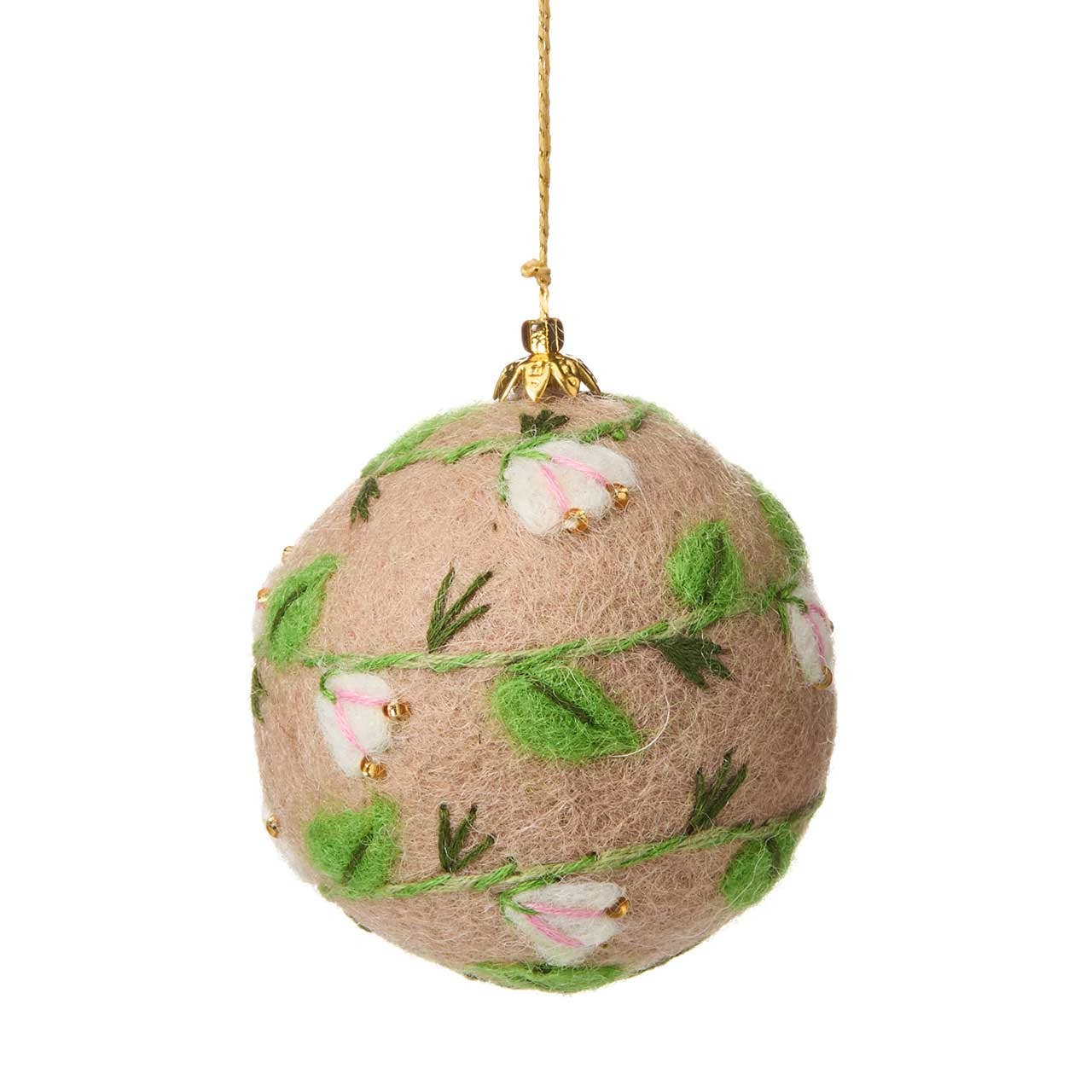 Winter Felted Ball Ornament