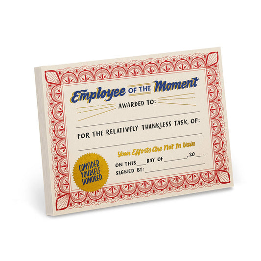 Employee of the Moment Certificate Notepad (Refresh)