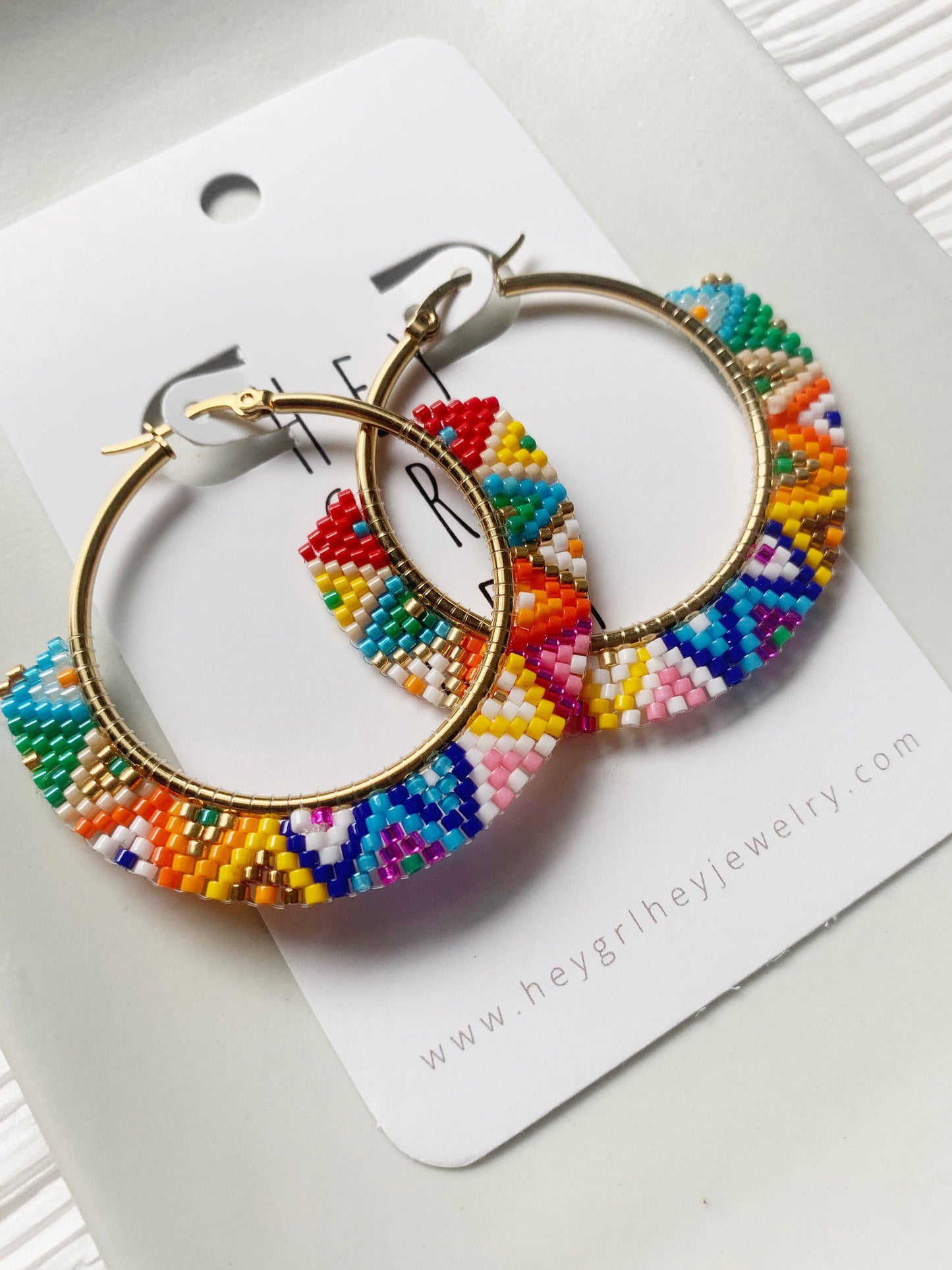 Beaded Hoop Earrings