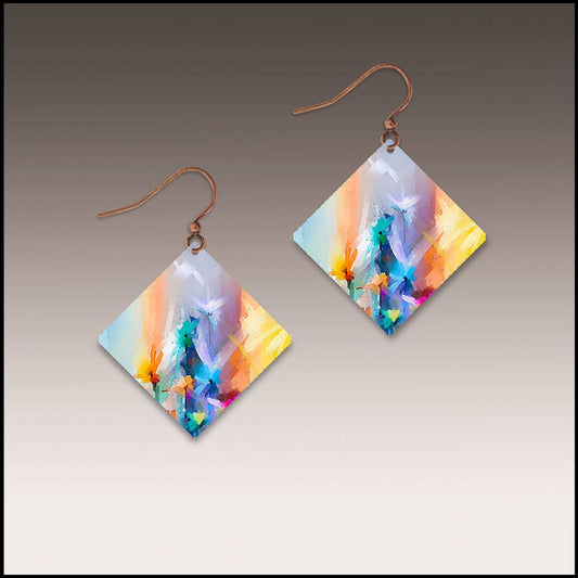 Painter Bright Floral Statement Dangle Handmade Earrings