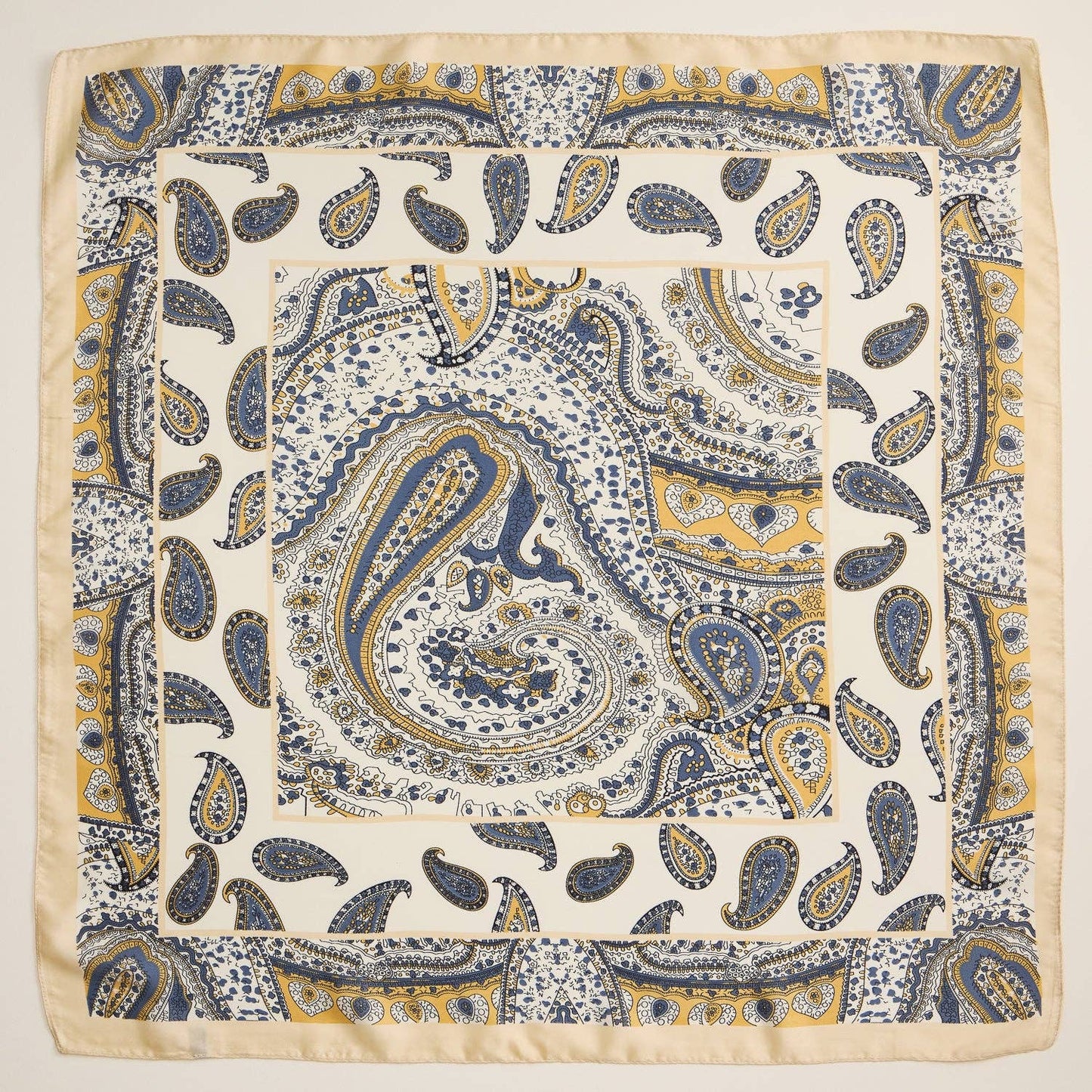 Boho Chic Paisley Lightweight Silk-Feel Square Scarf