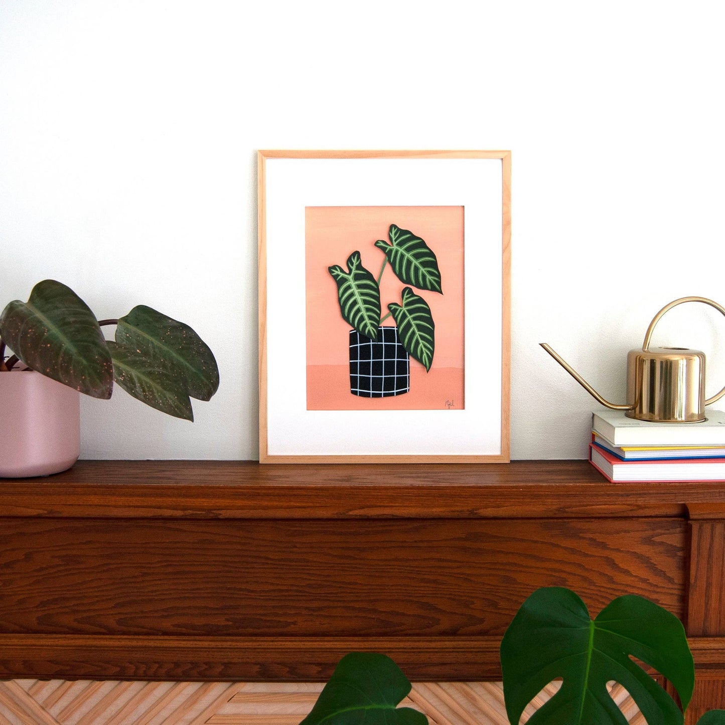 "Lively Elephant Ear" A Vertical Print