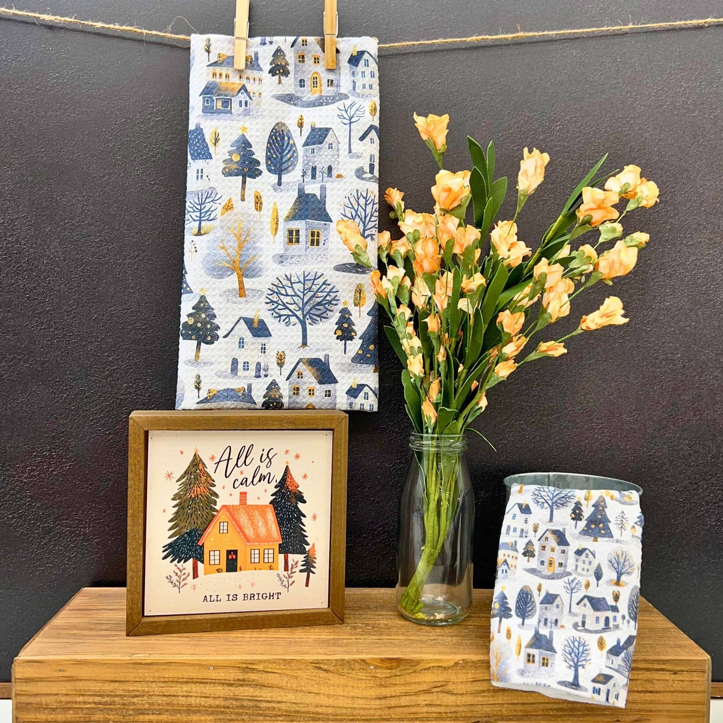 Winter Wonderland Waffle Kitchen Towels - Holiday Decor