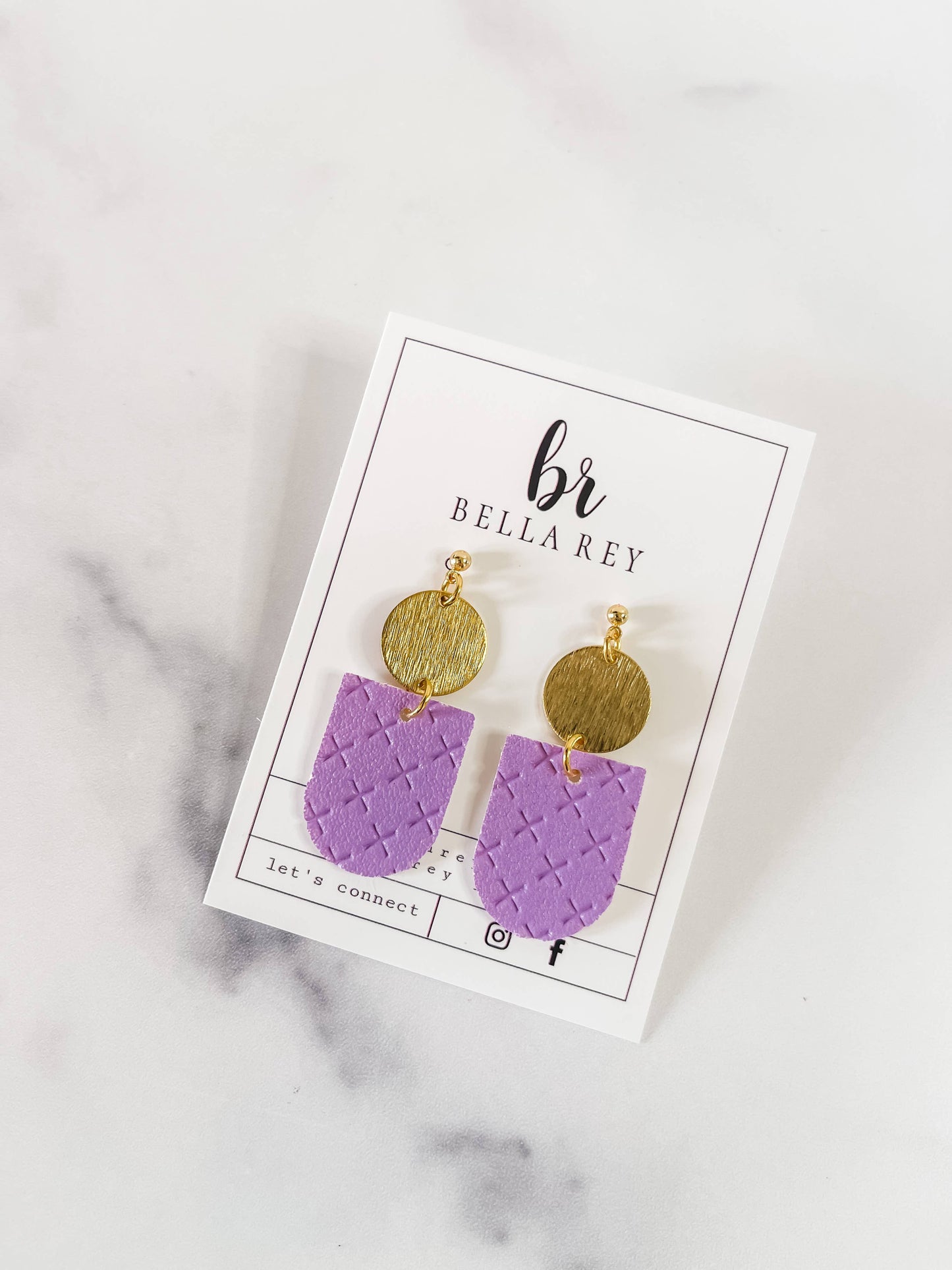 The Hadley Mini Leather Earrings - Purple